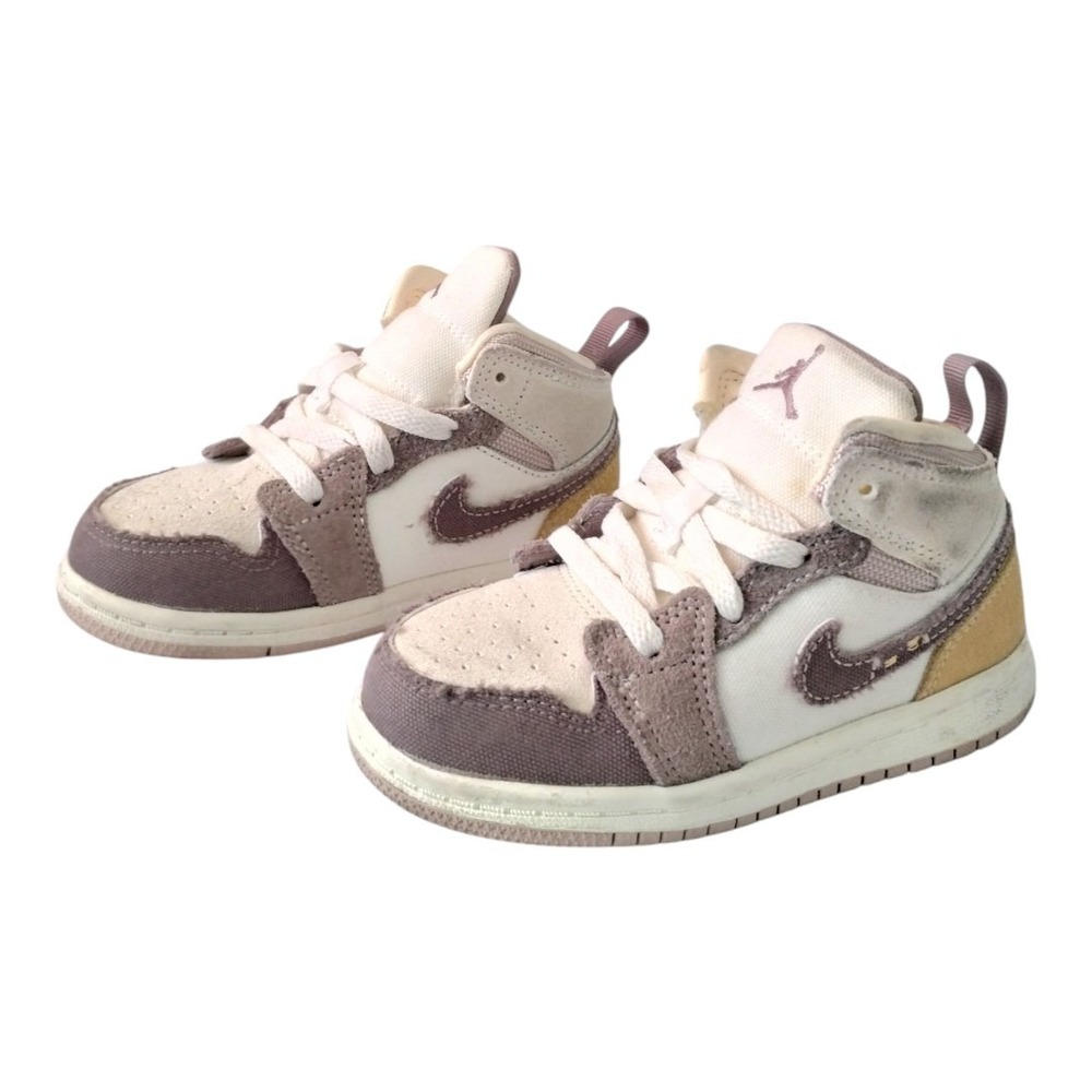 Air Jordan Kids 1 Mid SE Craft TD Inside Out - Taupe Haze Sneakers Size 8C